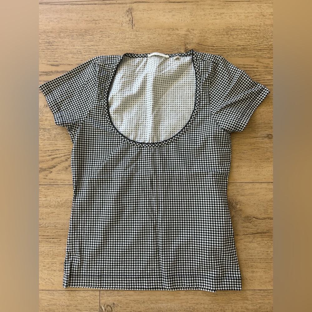 Doen - Black and White Checkered Women's Top - medium